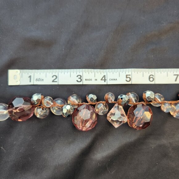 Vintage mark. by Avon Smokey Purple Lucite Faceted and Smooth Cluster Necklace - Picture 7 of 7